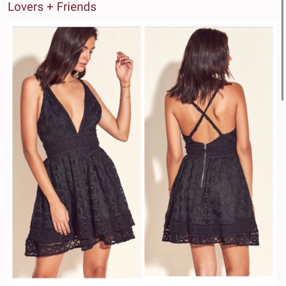 Love + friends black moon dance lace mini dress size small romantic femi…